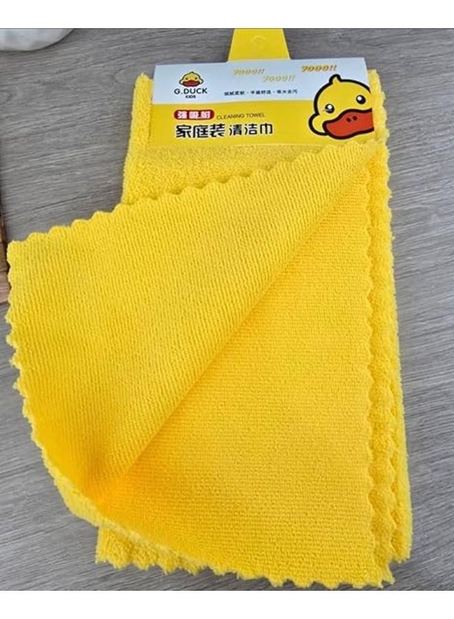DuckTooth Microfiber Kitchen Towel Set, Yellow, 5 Pieces, for Drying Hands, Wiping Surfaces, and Dusting - Image 1